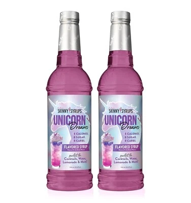 Lot 2 Skinny Unicorn Blue Raspberry Coffee Syrup Christmas Carb Sugar Free Ship - Image 1 of 3