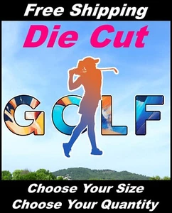 Calcomanía adhesiva de golf para mujer para ventana o parachoques de coche y camión niña - Imagen 1 de 1
