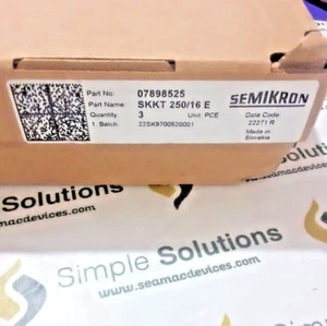 1 Pcs SKKT250/16E SEMIKRON THYRISTOR / DIODE MODULE Brand New, Original - Picture 1 of 4