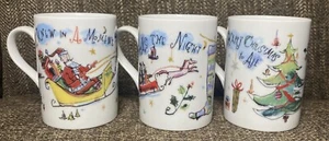 3 Crate & Barrel Coffee Mugs Cups Twas The Night Before Christmas Diane Bigda - Picture 1 of 10