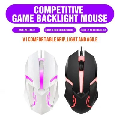 Wired Gaming Mouse LED Laptops PC Computer Optical New Mice C7 Computer E0F9 - Image 1 of 4