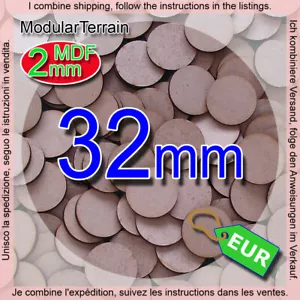 32mm Round Base 2mm MDF Socle Circular War Hammer 40k Infinity Age Of Sigmar - Bild 1 von 11