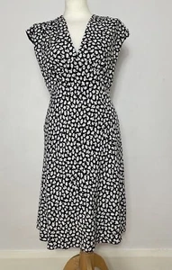 Jigsaw Black White Multicolour Floral Dress UK 10 - Picture 1 of 17
