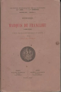Louis de GERMON, Mémoires du marquis PASQUIER de FRANCLIEU (1680-1745) - 1896. - Imagen 1 de 3