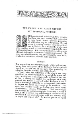 The Screen in St. Mary's Church Attleborough, Norfolk - Image 1 of 3