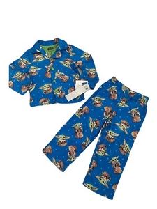 NWT Star Wars Small Boy's Pajama Set Yoda Blue Size 4 - Picture 1 of 4