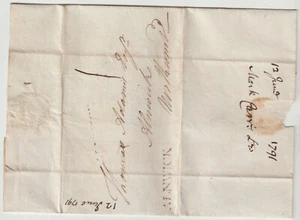 1791 ALNWICK PMK BRIEFMARKE AUTO AN THOMAS ADAMS LOKAL 1d PORTO - KIND KRANK - Bild 1 von 2