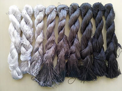 9bundles 100%real natural mulberry silk,hand-dyed embroidery silk floss/thread - Image 1 of 4