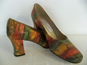 VALERIE STEVENS ESPANA HARMONY LEATHER FAUX SNAKE SKIN PRINT PUMP SZ. 6 1/2 M - Picture 1 of 8