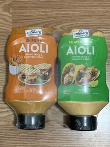 Pack of 2 CULINARY TREASURES AIOLI CHIPOTLE & JALAPENO LIME DIPPING SAUCE SPREAD - Picture 1 of 6