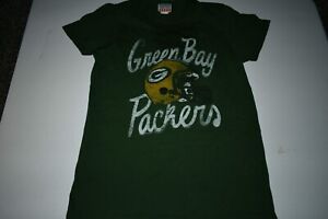 Women's Green Bay Packers L Glitter T-Shirt Tee (Green) Junk Food