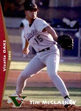 2002 Visalia Oaks Grandstand #22 Tim McClaskey Portsmouth Ohio OH Baseball Card