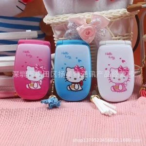 Sanrio W88 Hello Kitty Flip Phone - Cute and Pocket-sized Mini Mobile Phone Pink - Picture 1 of 4