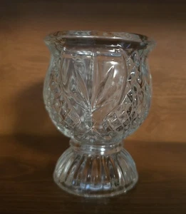 Avon Footed Reversible Candle Holder Pressed Glass 4 Inch - Picture 1 of 5