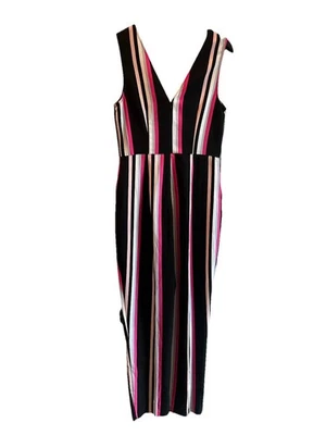 Женский комбинезон Express размер S без рукавов с V-образным вырезом в полоску - Изображение 1 из 4