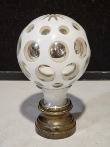 Large Antique Mercury Cased White Glass Newel Post Finial - Picture 1 of 10