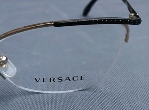 Designerbrille, Branding siehe Bilder, Gestell schwarz & gold mit Kristallen - Bild 1 von 17