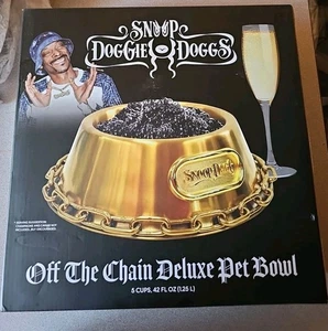 Snoop Doggie Doggs - Deluxe Off The Chain Pet Bowl - GOLD 5 Cups NIB - Picture 1 of 1
