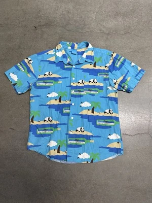 Enjoi Skateboards Panda Island Tropical ‘Friend Request’ Button Shirt Medium Men - Image 1 of 4