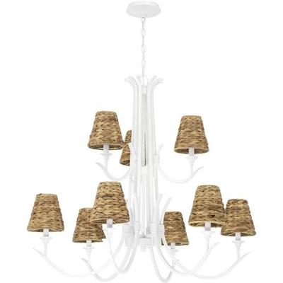 Craftmade 58329-MWW Kokomo 9 Light 36 inch Matte White Chandelier Ceiling Light - Image 1 of 4