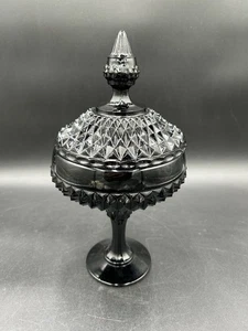 Tiara Glas Schwarz Diamantschliff Bonboniere Vintage Gothic - Bild 1 von 13