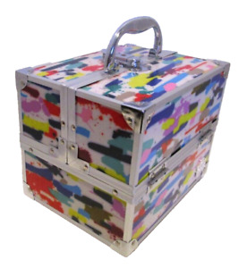 Caboodles Makeup Train Case  Rainbow Brushed Tie Dyed Professional 6 Tiers 2016