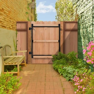 Garden Gate Hardware Kit Fully Adjustable 60 in. to 96 inch w/ Frame Bar Hinges - Picture 1 of 4