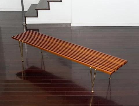 Hugh Acton Cherry Wood Suspended Beam Bench Cover