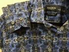 Maceoo Fibonacci #240 Series Desigual Blue Watercolor L/S Designer Shirt 4 L EUC