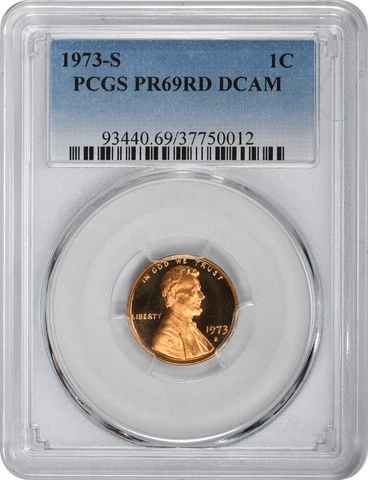 1973-S Lincoln Cent PR69RD DCAM PCGS Cover