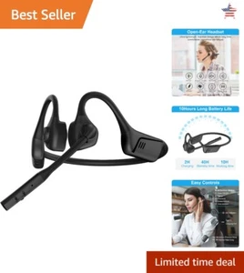 Wireless Headphones with Mic - Bone Conduction - Bluetooth 5.1 - Black - Picture 1 of 10