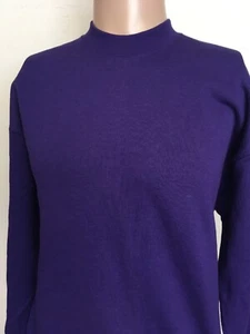 Vintage 80s JERZEES CREWNECK SWEATSHIRT Purple Soft Thin USA MADE L - Picture 1 of 11