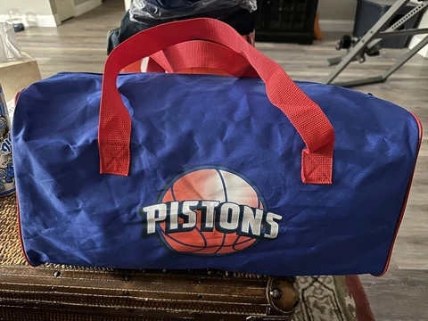 Vintage Detroit Pistons Hard Work Pays Off Duffle Bag NBA Basketball Nap Sack Cover