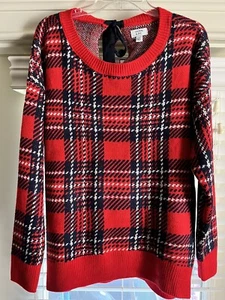 NUEVO Suéter Top Crown & Ivy Rojo y Azul Marino a Cuadros Talla LG NUEVO CON ETIQUETAS-Envío Rápido🔥🔥🔥 - Imagen 1 de 2