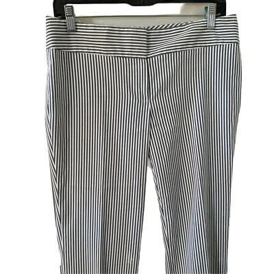 Nine West The Trouser Career Pants Size 4 Seersucker Blue White Stripe - Image 1 of 4