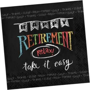 Retirement Chalk Napkins Lunch 16CT - Picture 1 of 1