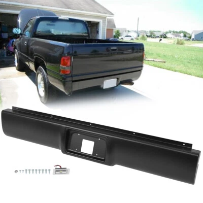 For 1988-1998 Chevrolet C1500 2500 3500 Black Steel Rear Bumper Roll Pan Light - Image 1 of 4