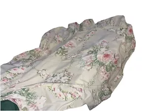 Pillow Shams/cases X 2. Lt Beige Pink Roses Ruffle Hem Spring Industry 29”x36 - Picture 1 of 5