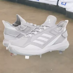 adidas men Icon 7 Boost Baseball Cleats Size 14. Grey/White/Silver Metallic - Picture 1 of 9