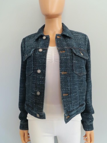 Giacca corta Christian Dior Denim Blu Tweed F 38 US 6
