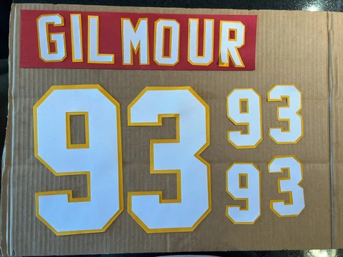NHL 1991 Doug Gilmour #39 Calgary Flames UNSEWN kit for your own Jersey Cover