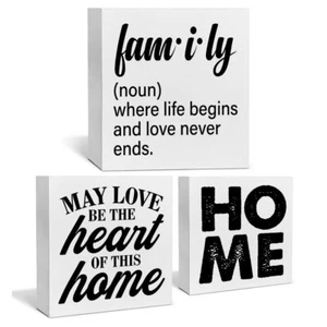 Home Decor for Home Farmhouse Family Tiered Tray Decor 3 Pcs Decorative Wood ... - Picture 1 of 5