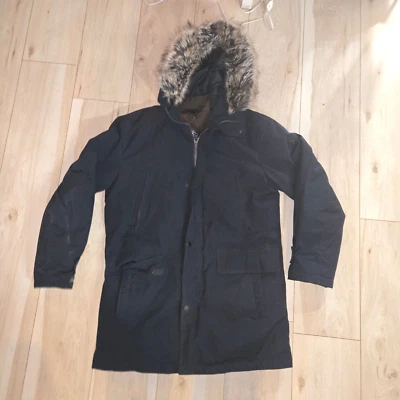 Abrigo de invierno Michael Kors para mujer negro de nailon con capucha desmontable talla M Foto 1 de 4