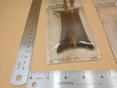 Vintage 1970's Goody Fashion Accent Genuine Leather Buckle Barrette #9050 #Z198 - Image 1 of 4