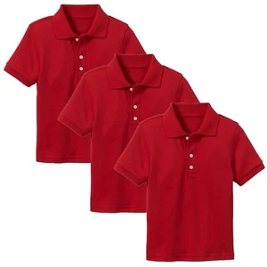 Boy's School Uniform (3 PACK) Short Sleeve Polo Shirt TAGLESS (Sizes, 4-20) NWT - Picture 1 of 54