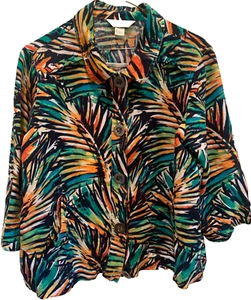 Christopher & Banks Colorful Linen Rayon Blouse/Jacket - Picture 1 of 8