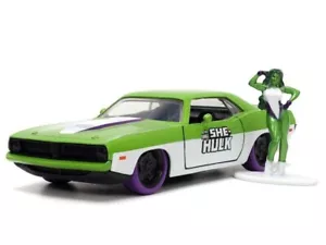 Jada Toys Marvel She-Hulk & 1973 Plymouth Barracuda 1:32 Scale Die-Cast Car - Picture 1 of 7