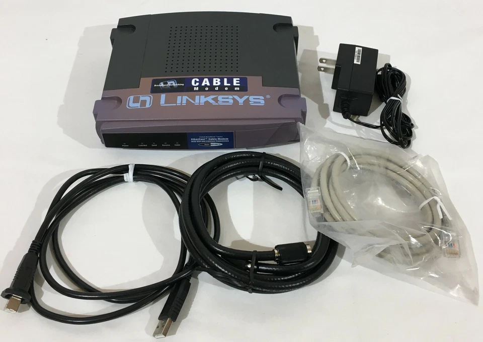 Linksys Cable Modem Model BEFCMU10 v2 with Ethernet & Cable Ports Tested Working - Image 1 of 4