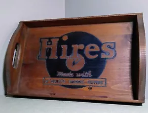 Hires Root Beer Made With Roots Bark Herbs Wooden Serving Tray Soda Pop Vintage  - Picture 1 of 2