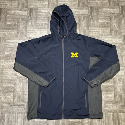 Chaqueta cortavientos con cremallera completa Colisseum Michigan Wolverines para hombre talla 2XL Foto 1 de 4